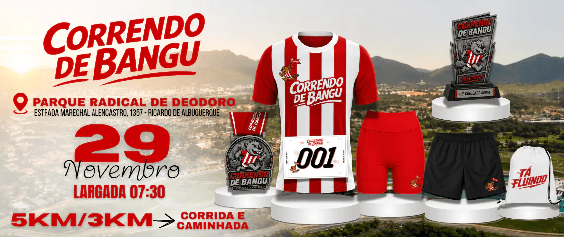 Banner de 1ª Corrida e Caminhada “CORRENDO DE BANGU”