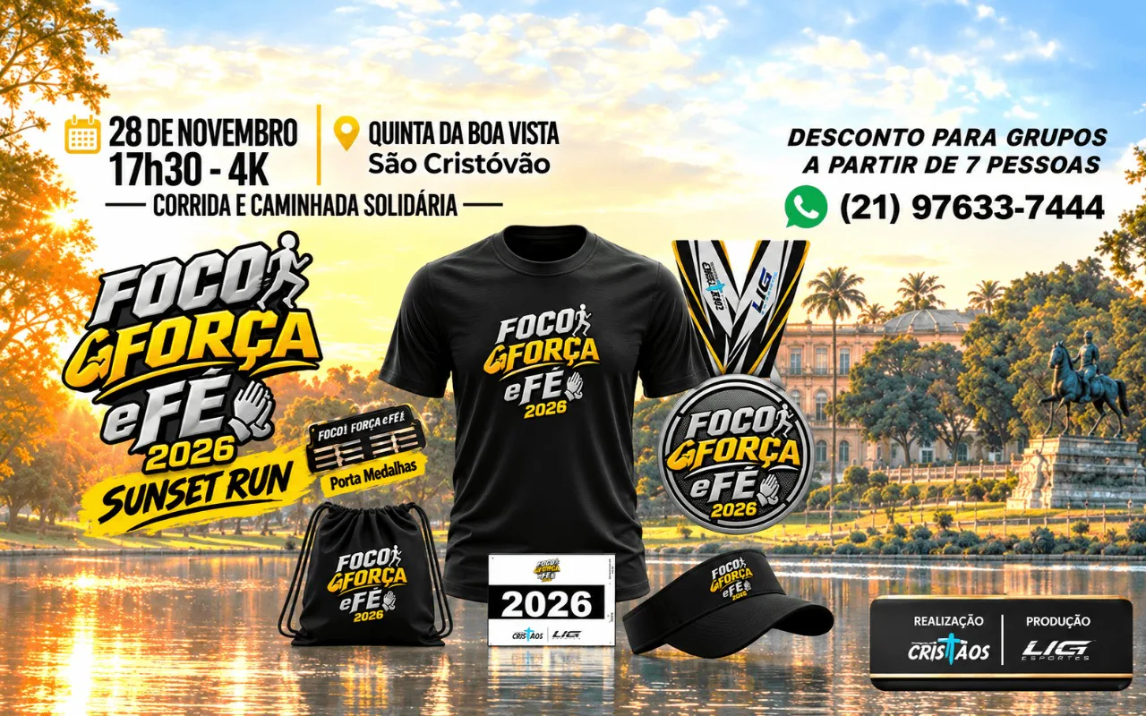 Banner de FOCO, FORÇA E FÉ 2026 - 5ª EDIÇÃO ( SUNSET RUN )